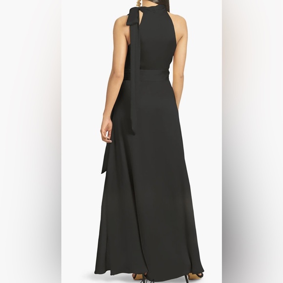 Sachin & Babi Black Kayla Halter Gown size 10 Elegant Satin Tie Neck Maxi NWOT - Picture 2 of 11
